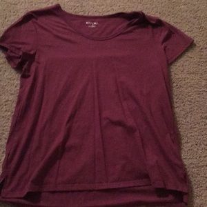 Deep wine short sleeve shirt